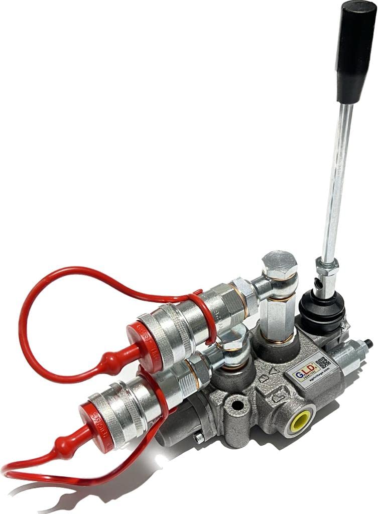 Distributore oleodinamico doppio effetto a 1 leva 3/8" 40 Litri 180 bar completo di innesti rapidi