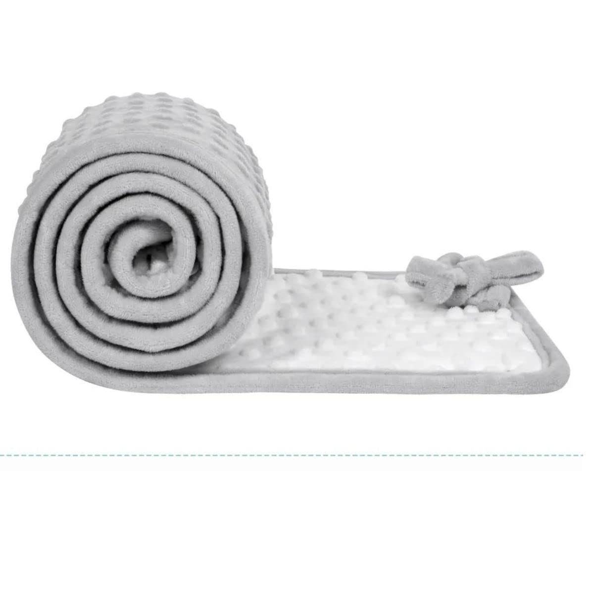 Presley James Furniture Protector/Rail Cover- Reversible Gray/White, Teething Rail Guard, Furniture Protector, Soft, Hypo-allergenic, Nursery Accessory, secures Easily, 3pc, fits Standard Size