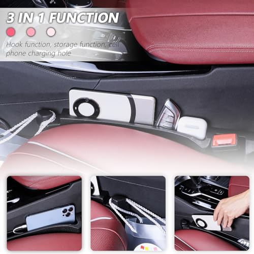 Image of 2PCS Car Seat Gap Filler Organizer and Carry Hook,Upgraded Multifunction Gap Filler for Car with Filling Gaps and Storing for Phones Keys,Universal No Drop Seat Guard for Cars
