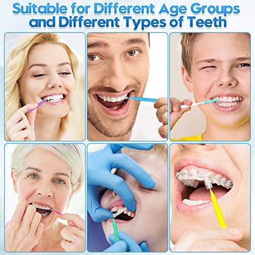 300 Pcs Interdental Brushes For Braces, 6 Size Soft And Bendable Braces Brush For Cleaning, Toothpick Dental Tooth Flossing Head Oral Dental Hygiene Flosser Teeth Gum Braces Tooth Cleaning Tool #TOP6