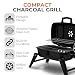 Tower Compact Charcoal Grill with Collapsible Legs & Portable Design, Black, T978539
