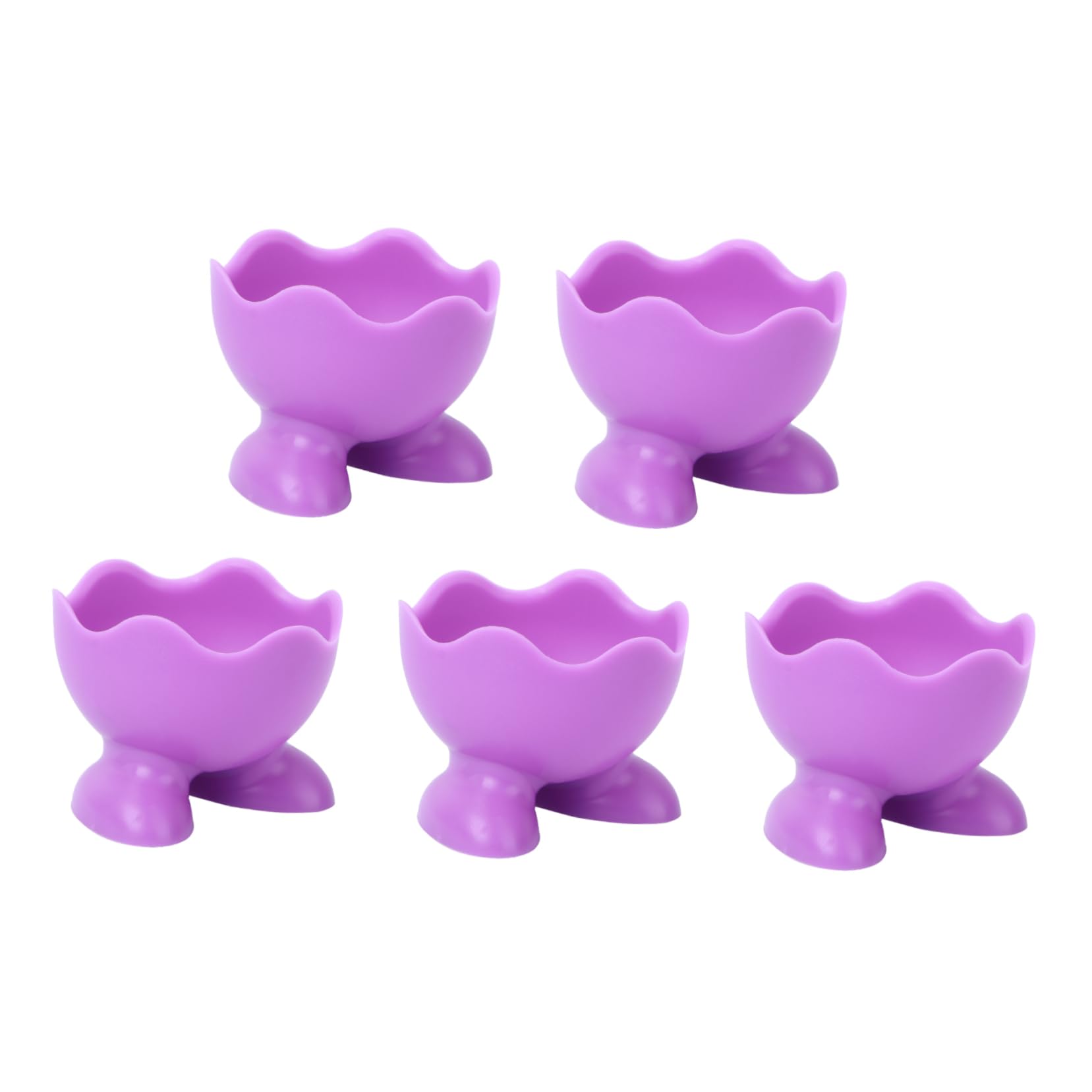 Ciieeo 5Pcs Silicone Egg Cup Holders for Boiled Eggs Random Color Egg Holder Cups Material for Home Kitchen Use and Serving Decor