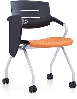 Duradero Silla de Entrenamiento con Silla de Conferencia de función Multi-Plegable retráctil de la Junta de Escritura para Sala de Estar, Sala de Estudio. (Color : Orange, Size : with Tablet)