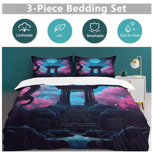 Ensemble de housse de couette Porte du Japon 3 pièces lit double