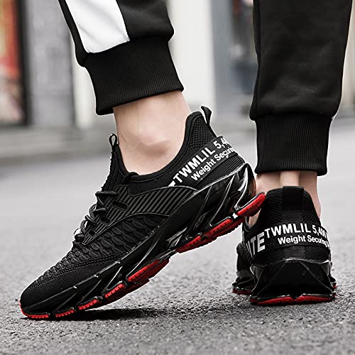 Men's Blade Tennis Casual Fashion Sneakers,Men's Running Shoes with Geometric Fabric Upper,Shock-Absorbing Sole, Lace-Up,for All- Season4