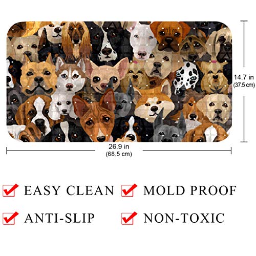 Alfombrilla para ducha y bañera de 68,3 x 37,3 cm Bennigiry con estampado de perros 5