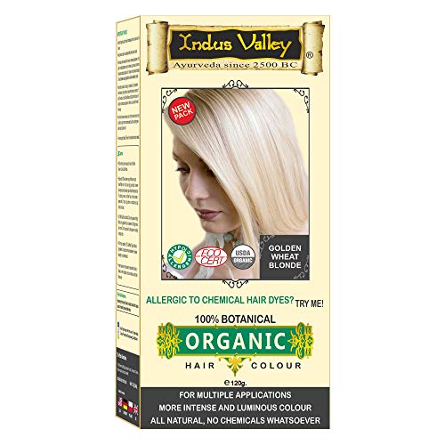 Indus Valley 100% Botanical 100% Organic Golden Wheat Blonde Hair Color For Allergy Sufferers For sensitive skin people (Ecocert & USDA Certified) with Great Herbal Ar