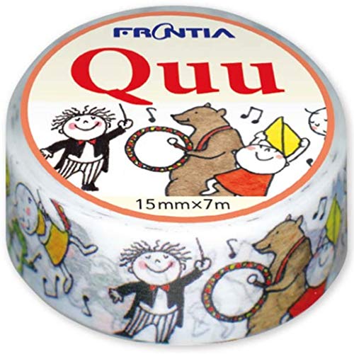 Image of Frontia Masking Tape Cute Fancy Lovely Kawaii Design 0.6 inchx7.6' 15mmx7m (Music /Animal)