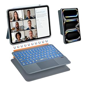 WIWU Funda de teclado para iPad Pro de 11 pulgadas M4/M5 2024/2025 3 en 1, funda magnética desmontable con teclado con soporte ajustable, teclas retroiluminadas con panel táctil (gris, iPad Pro de 11