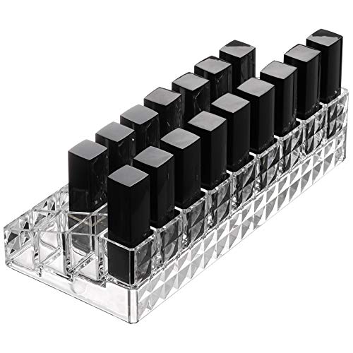 Acrylic Lipstick Organizer Clear Multi-Level Lip Gloss Holder Display Case 36 Slots Storage