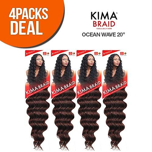 Miniatura 2 de Harlem125 - Trenzas de pelo sintético Kima Braid Ocean Wave de 20 pulgadas (paquete de 4, 613)