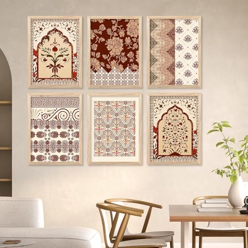 Image of kotart Premium Digital Madhubani Art Paintings with Frame for Home Decor - Framed Painting for Living Room Bedroom Office Room Decor - Painting for Wall Decoration - Pack of 6 (19X25 inch)