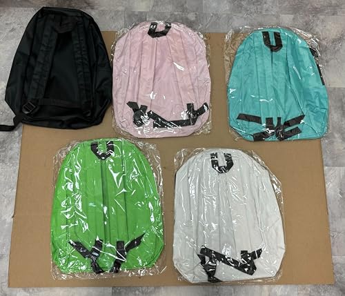 20 Pack Bulk Backpacks, Wholesale 17-Inch Lightweight Bookbags for Kids, Adults, School, Classroom, Travel, Gym Supplies with 1 Large Pocket, Perfect for Events, Corporate Bundles, Mix3