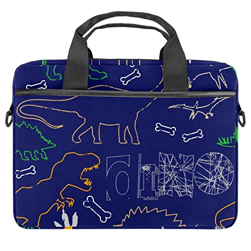 Sacoche 13.3 pouces ordinateur portable motif dinosaure bleu