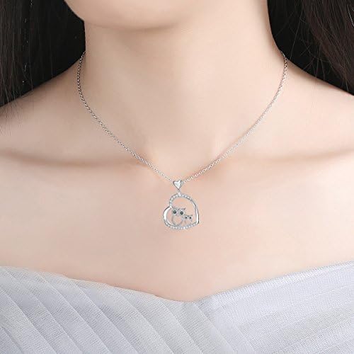 Tree of Life Necklace for Women Sterling Silver Owl Pendant Crystal Chain Necklaces Jewellery Gifts for Wife Mum and Girlfriend