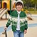 ZFRXIGN Christmas Tree Jacket for Boys Girls Size 11-12 Button up Cardigan School Uniform Baseball Jacket Fall Crewneck Sweatshirt Stress Coat Pocket T Shirts, Green