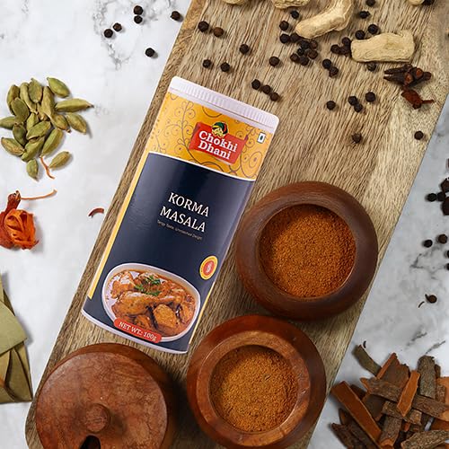 Image of Chokhi Dhani Korma Masala Powder 100g | Mughlai Korma Spice Mix | Rich Creamy Curry Masala for Chicken, Mutton & Veg Korma | Restaurant Style Gravy Masala
