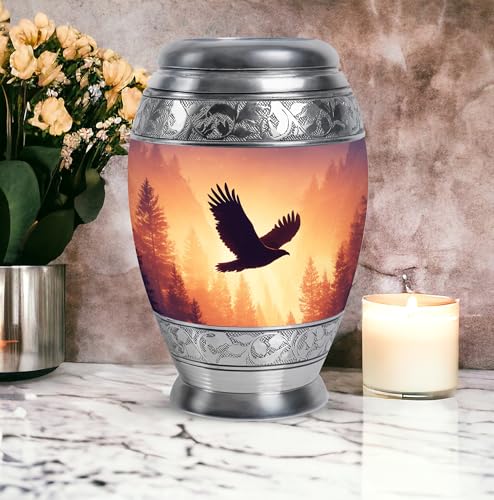 Image of Eagle Urn for Ashes Unique Cremation Urns 10 Inch Large | Unique Cremation Urns, Burial Urns for Adult Human Ashes Women, Memorial Funeral Urn