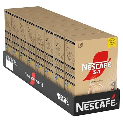 NESCAFÉ 3-in-1 CREAMY LATTE Getränkepulver-Sticks, löslicher Bohnenkaffee mit Creamer mit Magermilchpulver und Zucker, koffeinhaltig, 8er Pack (8 x 10 Getränkepulver-Sticks à 15g)