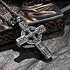 bahamut Mens Viking Odin Celtic Knot Cross Pendant Necklace Stainless Steel, Vintage Norse Amulet Jewelry Viking Gifts for Men (Silver Celtic Cross02) #4