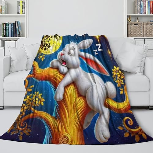 Couverture lapin 3D microfibre : idée cadeau cocooning et douce - 5