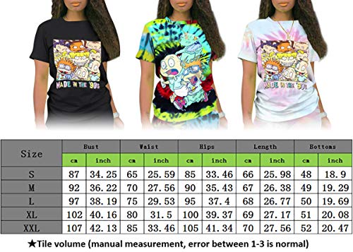 Bealin Two Piece Tracksuits For Women Rainbow Pattern Outfits Set Casual T-Shirt And Bodycon Biker Shorts Black Xl #TOP1