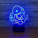 * 3D lámpara creativa visual: 3D simplemente visual, la lámpara es it'self Flat.It es un innovador luz ambiente artístico, acrílico óptico de la placa de guía de luz grabado de una variedad de gráficos 2D, ofreciendo impacto visual 3D.efectos de iluminación únicos increíble lámpara de decoración para el hogar ilusión óptica visual