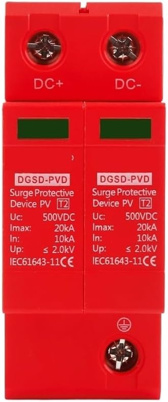 DC SPD 2P 500V 600V 800V 1000V 10KA~20KA Din Rail Solar Outdoor Power Protection Protective Arrester Device Surge Protector(800V)