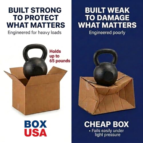 Image of BOX USA Moving Boxes Medium 18 inchL x 14 inchW x 12 inchH 10-Pack | Corrugated Cardboard Box for Shipping, Mailing, Packing, Packaging and Storage 18x14x12
