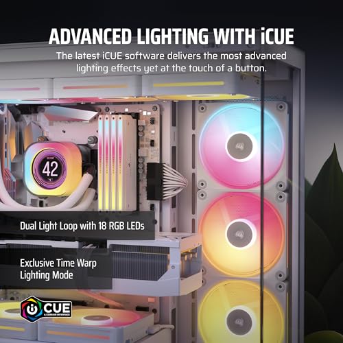 Image of CORSAIR iCUE Link LX120-R RGB 120mm PWM Reverse Fans - Triple Fan Kit - Low-Noise, CORSAIR Magnetic Dome Bearing, Dual Light Loops, CORSAIR QuikTurn Screws, Zero RPM Mode - White