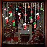 ONDY Merry Christmas Garter Window Glass Decoration Stickers 2023 New Holiday Removable Dress Up DIY