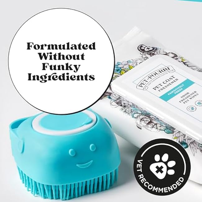 Poo-Pourri Pawsitively Fresh Deodorizing Pet Wipes ¨C Quick Cleaning Wipes for Dogs & Cats ¨C Plant Based Ingredients ¨C Vet Recommended ¨C Cleaner Odor Remover Wipes for Paw, Fur & Skin Soothing-sYdMN50Q