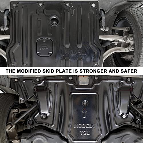 Image of Skid Plate for Tesla Model 3 / Model Y, Splash Shield Cover Under Engine Guard Cover Chassis Guard Plates for Tesla Model 3 2017-2025 / Model Y 2020-2025 Accessories -2PCS (Front+Rear)
