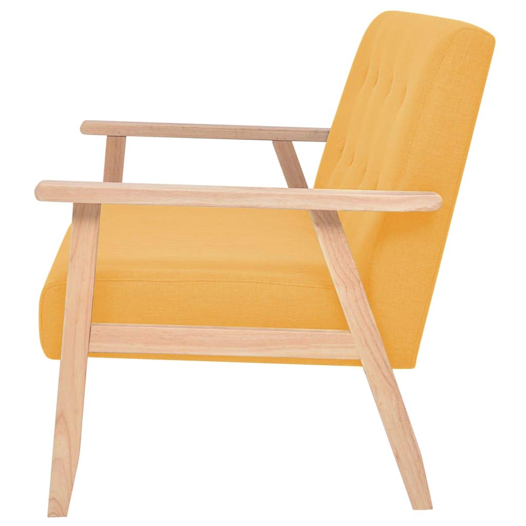 Canapé 2 places jaune en tissu 113,5 cm