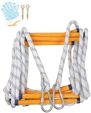 QWEASDF Rope Ladder, Emergency Fire Escape Rope Ladder, Flame Resistant Safety Evacuation Ladder, Non-Slip, Fast to Deploy, Easy to Use, Easy to Store, Home Safety Necessities,50m/164.04ft