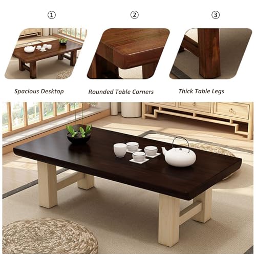 Table à thé de balcon anti-taches avec plateau en bois étanche - 5