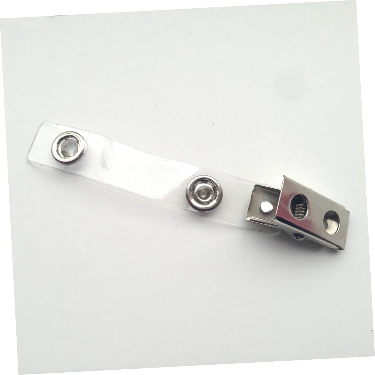 150pezzi Clip Badge Metalliche Con Cinghie Pvc Trasparenti Per Tesserini e Distintivi Per Ufficio Conferenze e Eventi Professionali
