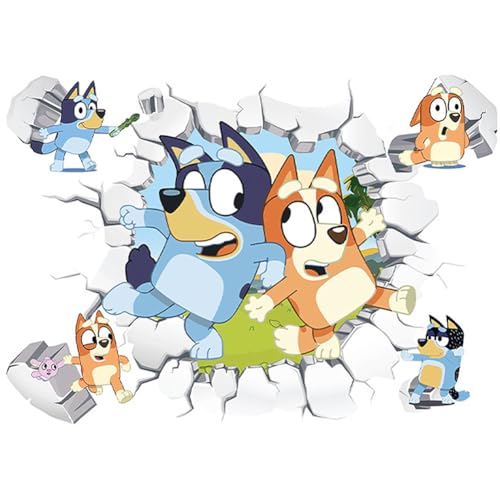 IOSCDH Adhesivos Murales 3D Blue-y Pegatinas de Pared Fondos de Pantalla Infantiles para Fanáticos de Decoración del Hogar - B