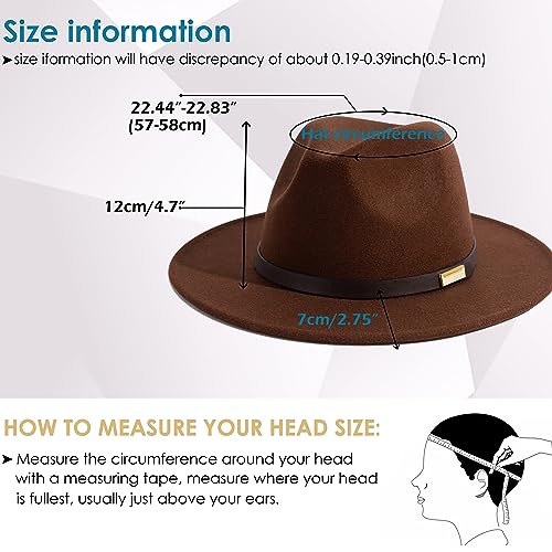 Image of Fedora Hats for Men Wide Brim Panama Hat with Classic Belt