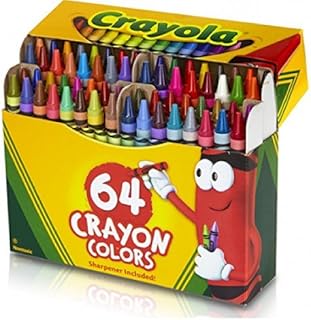 Crayola Crayon Set, 3-5/8", Permanent/Waterproof, 64/BX, Assorted, Sold as 1 Box