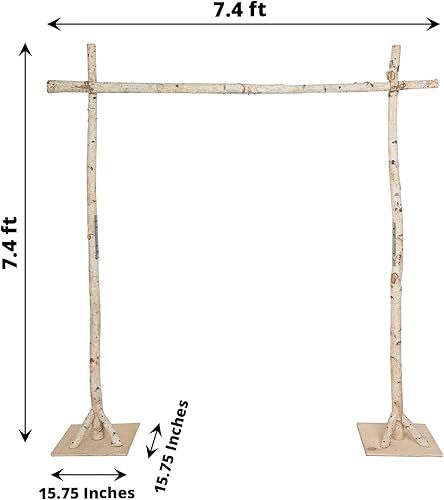 Miniatura 2 de BalsaCircle - Soporte de fondo cuadrado de madera de abedul natural de 7.5 pies, arco de boda, fiesta, evento, recepción, suministros de decoración