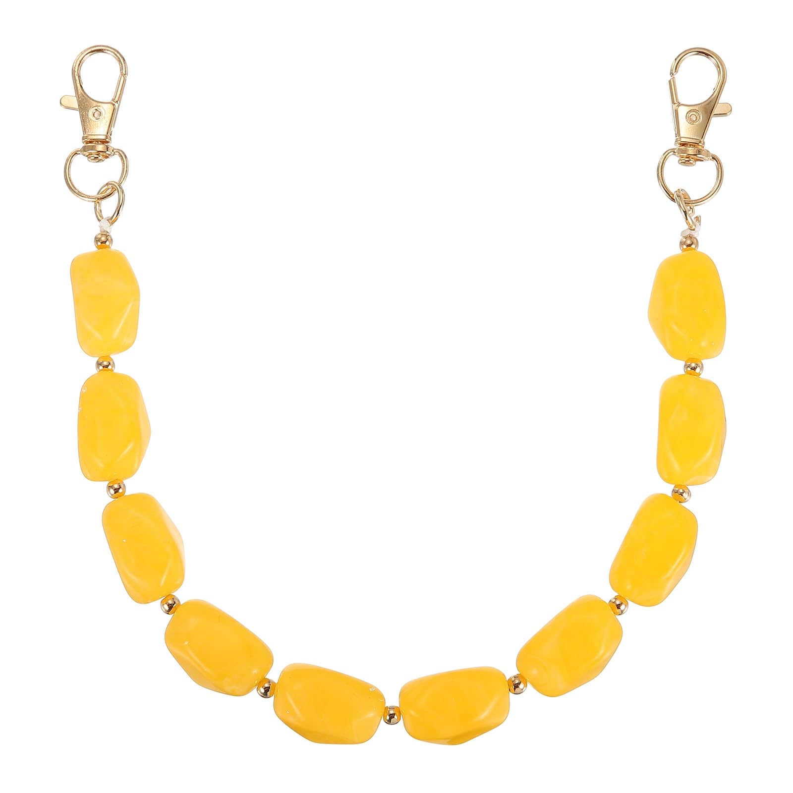 sourcing map Resin Purse Chain, 12.4" Acrylic Bead Purse Strap Extender for Short Handle Handbag DIY Craft Wallet Handle Replacement, Bright Yellow