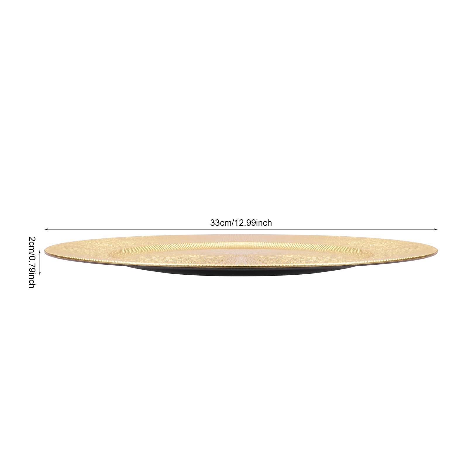 Set di piatti dorati per matrimonio, 50 pezzi, 33 cm, moderni, in polipropilene di alta qualità, impilabili, leggeri, riutilizzabili, design lucido per feste, banchetti, ristoranti