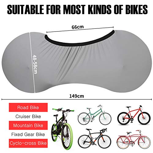 WESTGIRL Bicycle Wheel Cover, Anti-dust Indoor Bike Storage Bag, Washable Elastic Bicycle Scratch-Proof Protective Gear Tire Package for MTB Road Bike, Keeps Floors and Walls Dirt-Free