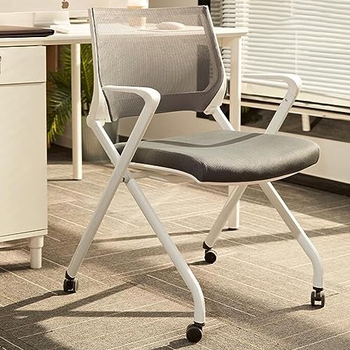 Chaise de bureau ergonomique dossier haut avec roulettes pliantes de conférence