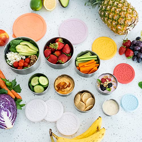 Deluxe 8-Pack Stainless Steel Food Containers - Complete Meal Prep Container Set With Leakproof Silicone Lids - Reusable And Stackable Stainless Steel Lunch Box For Kids & Adult Bento Box Set #TOP4