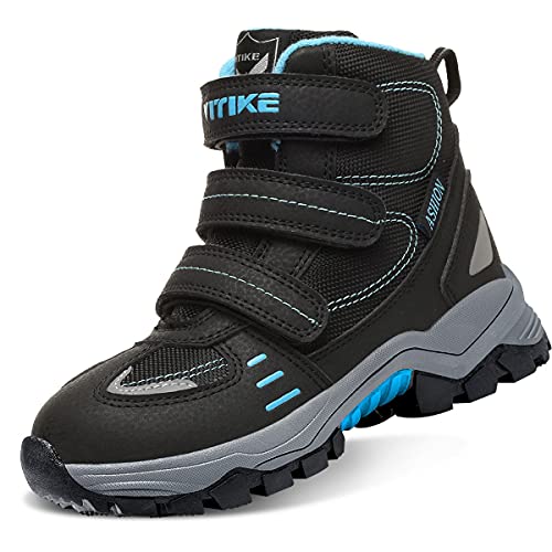 Boys Snow Boots Outdoor Warm Kids Snow Boots Non Slip Snow Boots for Boys Anti Skid Metal Buckle Sole Kids Hiking Boots Easy To Put On Boys Winter Boots Mid Waterproof Kids Winter Boots for Boys