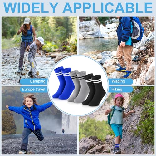 Geyoga 3 Pairs Waterproof Socks for Kids Girls Boys Outdoor Wading Socks Breathable Skiing Hiking Socks for Travel Camping4