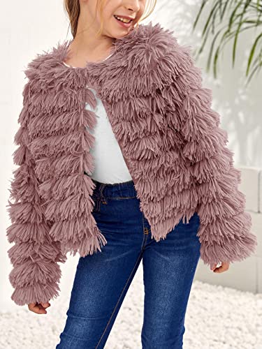 Inorin Girls Open Front Cardigan Faux Fur Coat Warm Fuzzy Trendy Winter Vintage Parka Shaggy Party Outerwear Jackets Tops4