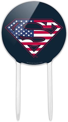 Miniatura 1 de Acrílico Superman USA Bandera Americana Escudo Logo Decoración de Fiesta para Boda Aniversario Cumpleaños Graduación